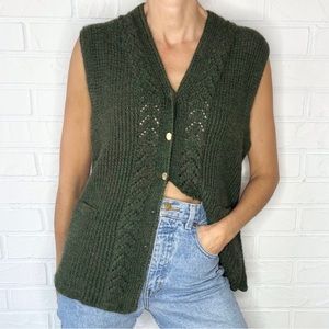 14. Vintage handmade forest green knit sweater vest